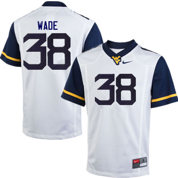 NCAA Men's Devan Wade West Virginia Mountaineers White #38 Nike Stitched Football College Authentic Jersey KV23X30OA